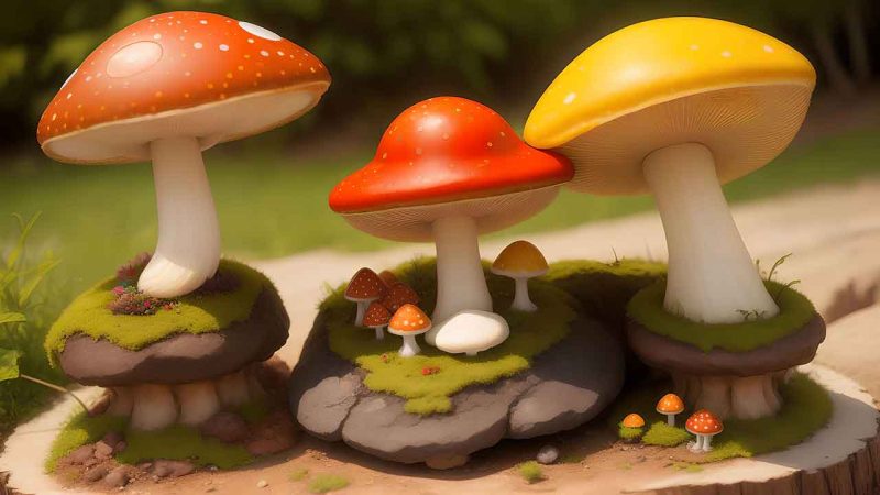 Fantasy mushroom in the forest for desktop wallpaper