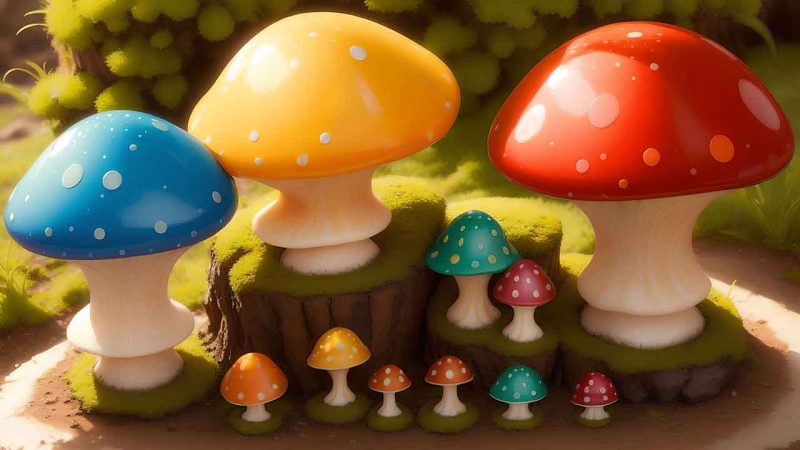 Fantasy mushroom in the forest for desktop wallpaper