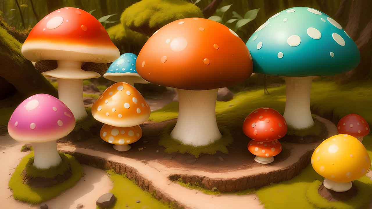 Fantasy mushroom in the forest for desktop wallpaper