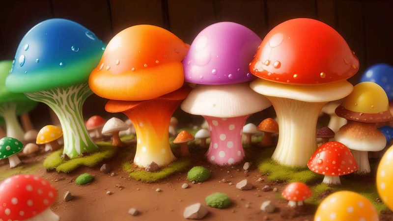 Fantasy mushroom in the forest for desktop wallpaper