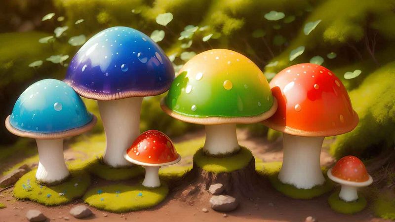 Fantasy mushroom in the forest for desktop wallpaper