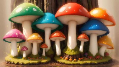 Fantasy mushroom in the forest for desktop wallpaper