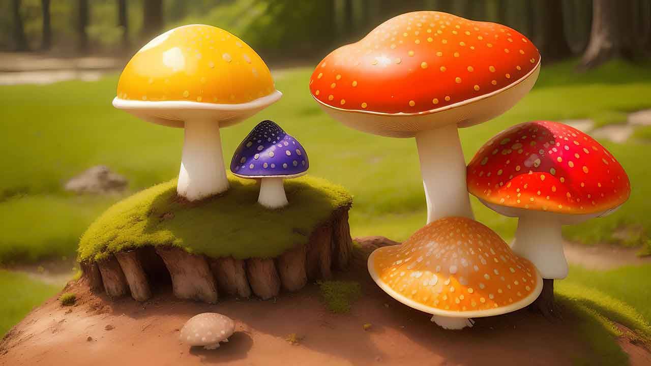 Fantasy mushroom in the forest for desktop wallpaper