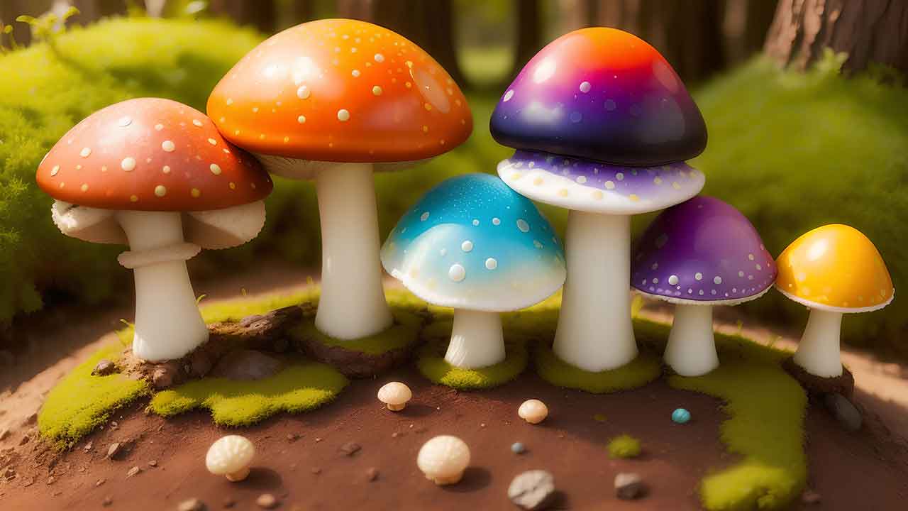 Fantasy mushroom in the forest for desktop wallpaper