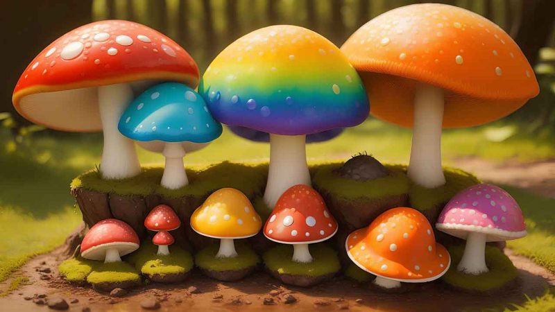 Fantasy mushroom in the forest for desktop wallpaper