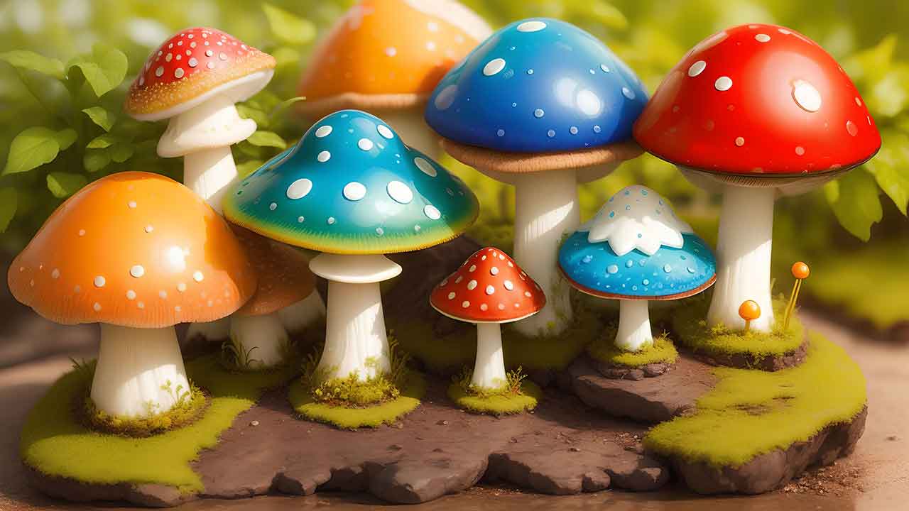 Fantasy mushroom in the forest for desktop wallpaper