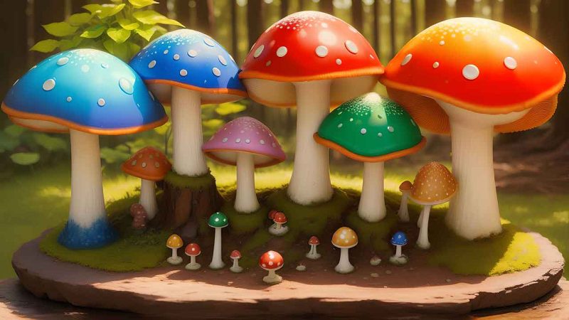 Fantasy mushroom in the forest for desktop wallpaper