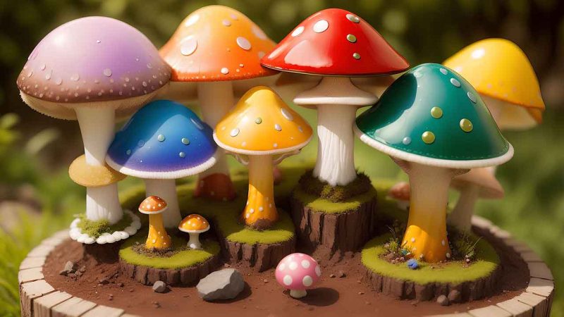 Fantasy mushroom in the forest for desktop wallpaper