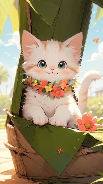 Cute Cartoon Cat for phone wallpaper