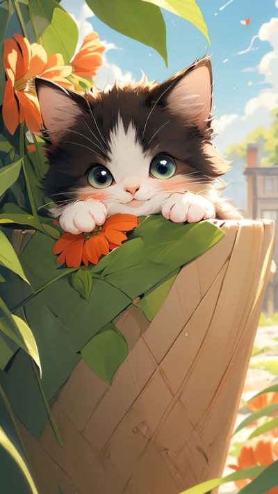 Cute Cartoon Cat for phone wallpaper