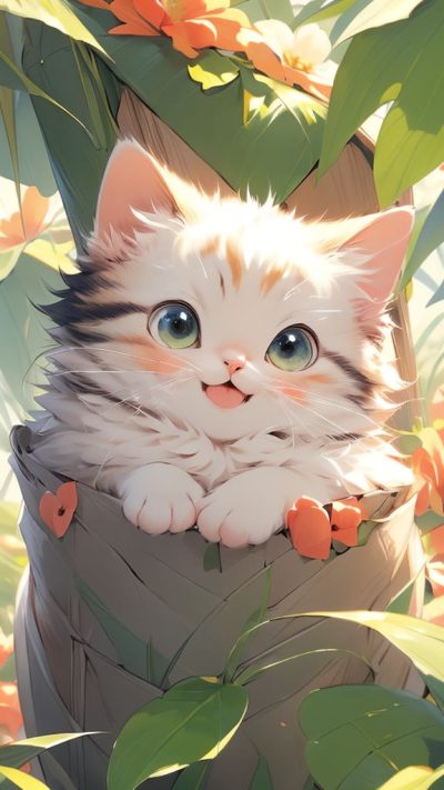 Cute Cartoon Cat for phone wallpaper