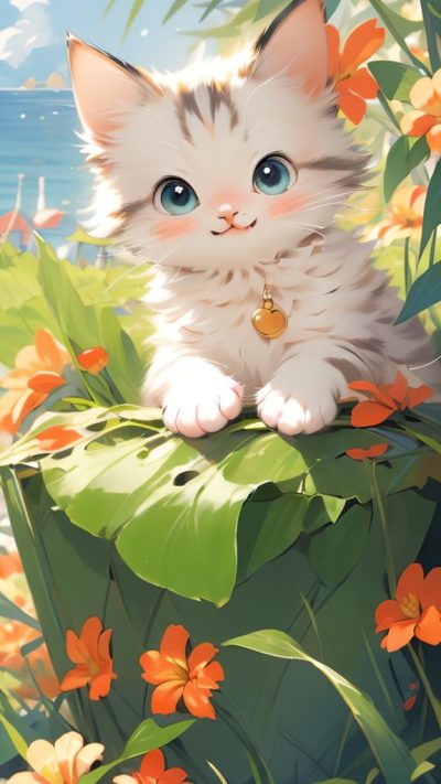 Cute Cartoon Cat for phone wallpaper