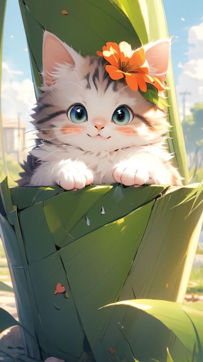 Cute Cartoon Cat for phone wallpaper