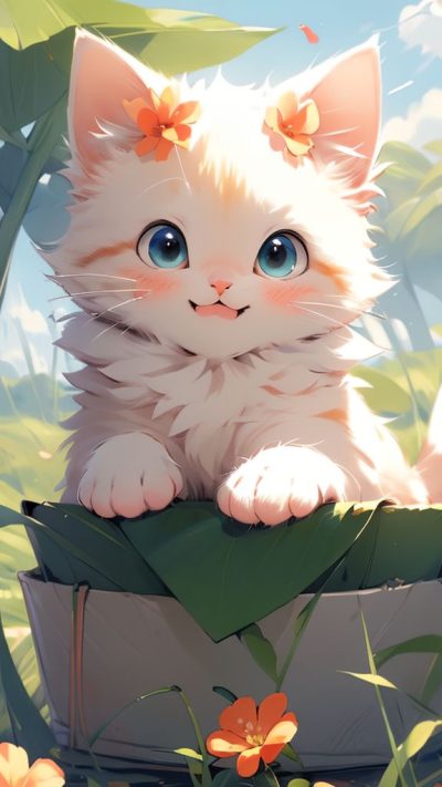 Cute Cartoon Cat for phone wallpaper