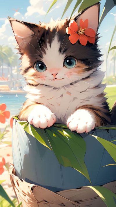 Cute Cartoon Cat for phone wallpaper