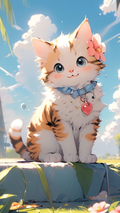 Cute Cartoon Cat for phone wallpaper