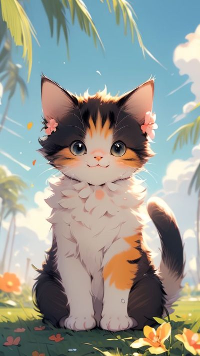 Cute Cartoon Cat for phone wallpaper