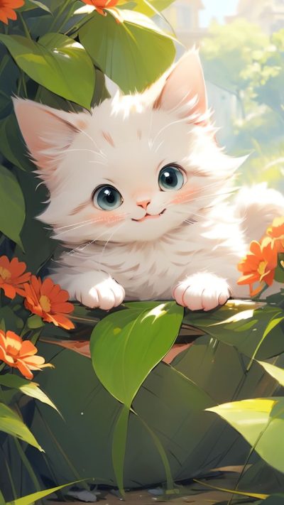 Cute Cartoon Cat for phone wallpaper