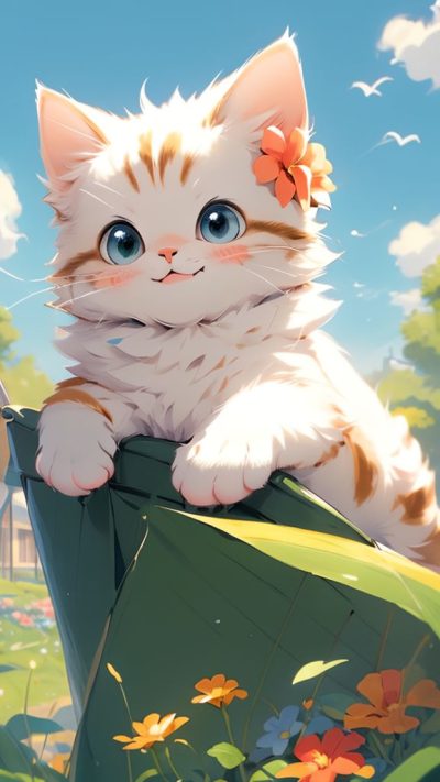 Cute Cartoon Cat for phone wallpaper