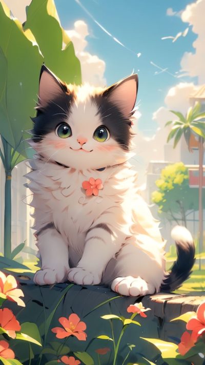 Cute Cartoon Cat for phone wallpaper