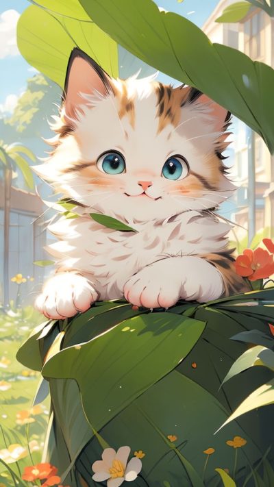 Cute Cartoon Cat for phone wallpaper