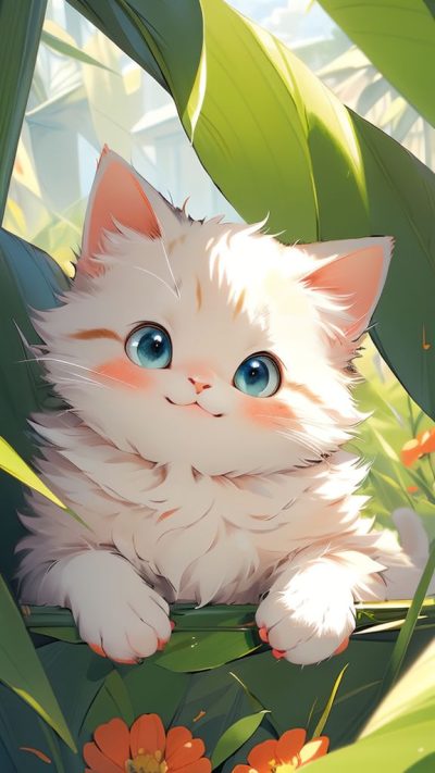 Cute Cartoon Cat for phone wallpaper