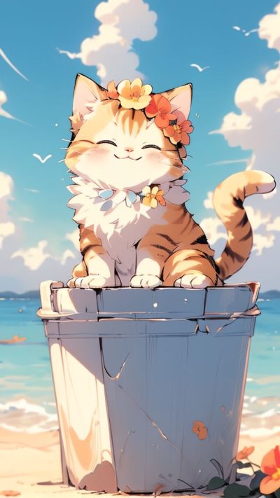 Cute Cartoon Cat for phone wallpaper