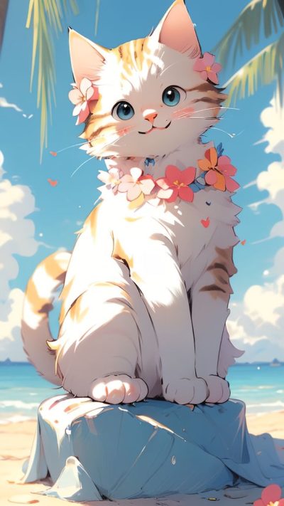 Cute Cartoon Cat for phone wallpaper