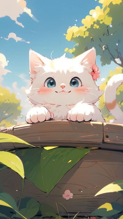 Cute Cartoon Cat for phone wallpaper