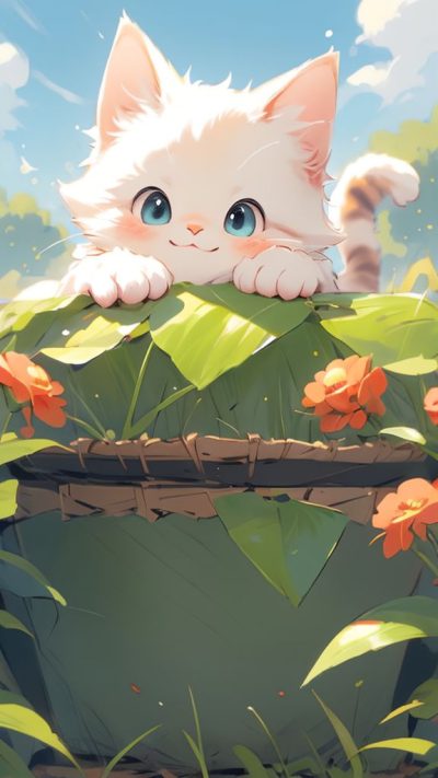 Cute Cartoon Cat for phone wallpaper