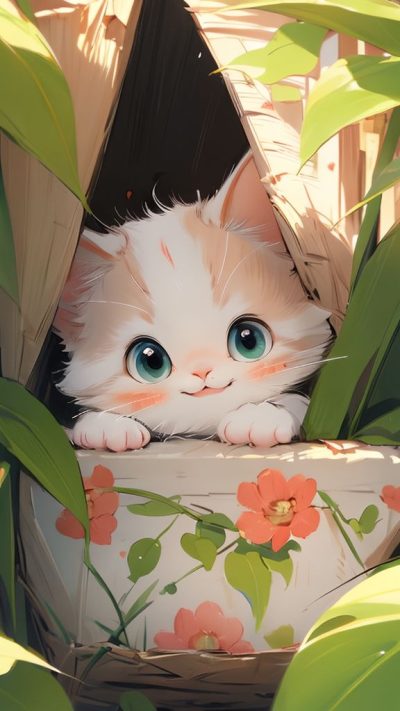 Cute Cartoon Cat for phone wallpaper