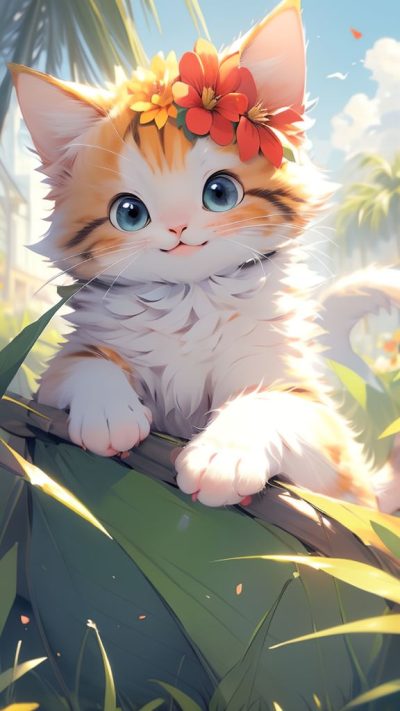 Cute Cartoon Cat for phone wallpaper