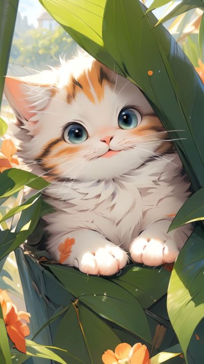 Cute Cartoon Cat for phone wallpaper