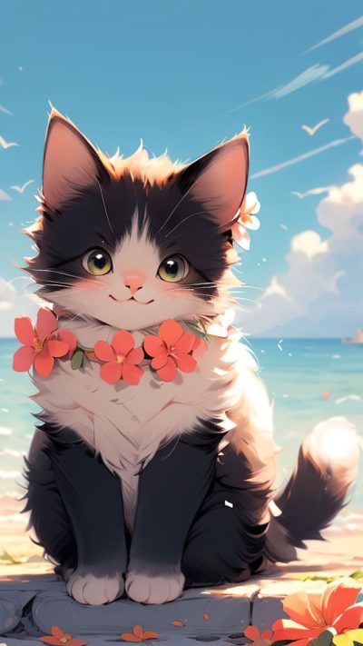 Cute Cartoon Cat for phone wallpaper