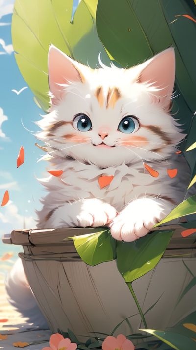 Cute Cartoon Cat for phone wallpaper