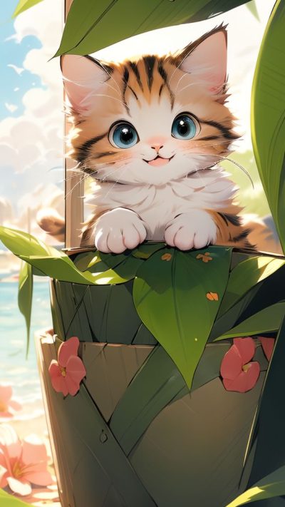 Cute Cartoon Cat for phone wallpaper