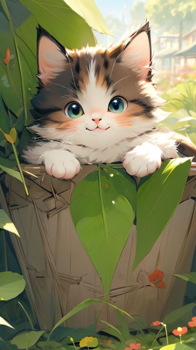 Cute Cartoon Cat for phone wallpaper