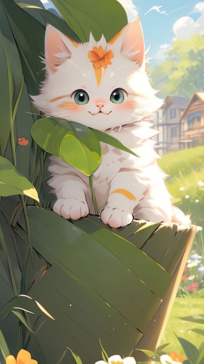 Cute Cartoon Cat for phone wallpaper