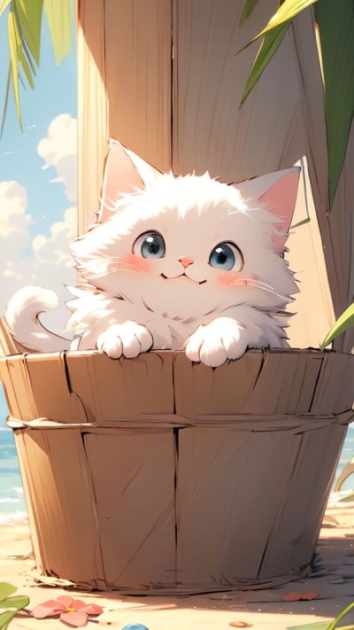 Cute Cartoon Cat for phone wallpaper