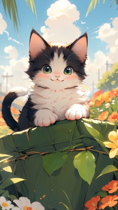 Cute Cartoon Cat for phone wallpaper