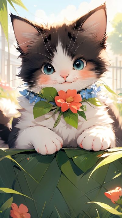 Cute Cartoon Cat for phone wallpaper