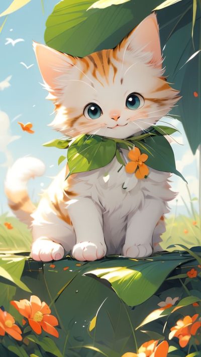 Cute Cartoon Cat for phone wallpaper