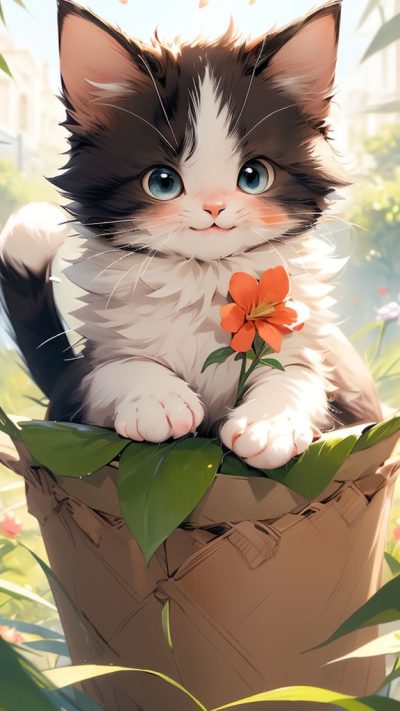 Cute Cartoon Cat for phone wallpaper