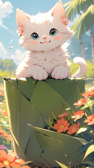 Cute Cartoon Cat for phone wallpaper