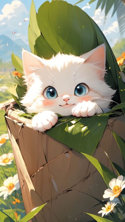 Cute Cartoon Cat for phone wallpaper