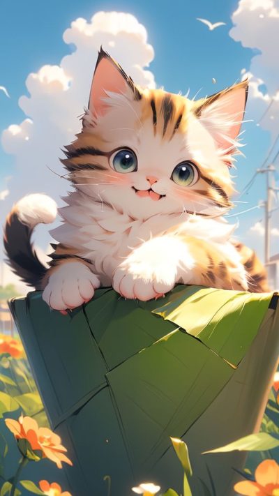 Cute Cartoon Cat for phone wallpaper