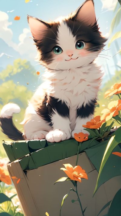 Cute Cartoon Cat for phone wallpaper