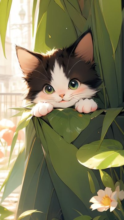 Cute Cartoon Cat for phone wallpaper