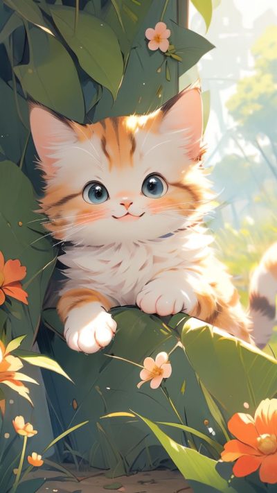 Cute Cartoon Cat for phone wallpaper