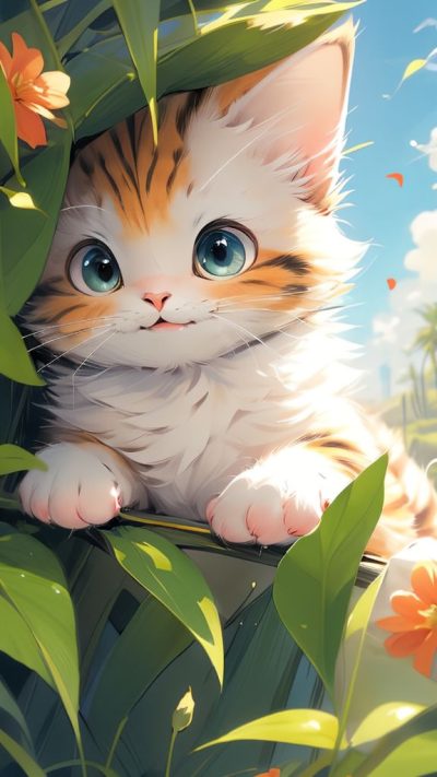 Cute Cartoon Cat for phone wallpaper